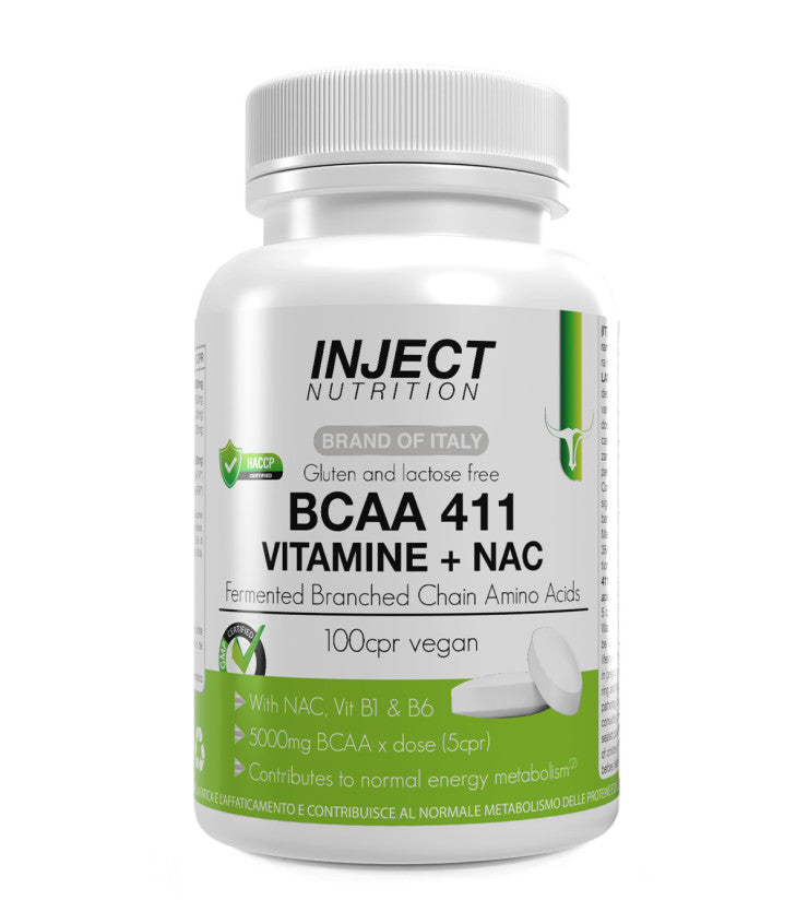 BCAA 4:1:1 Aminoacidi Ramificati (100 Compresse) - INJECT NUTRITION